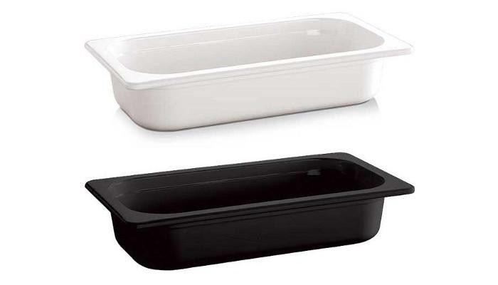 גסטרונום פלסטיק 1/2 *ללא מכסה*- שחור/לבן