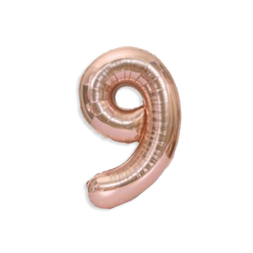 בלון מספרים 9 - רוז גולד