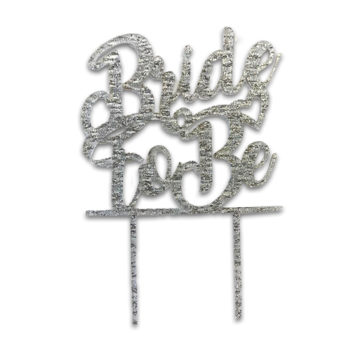 טופר אקרילי לעוגה bride to be - כסף