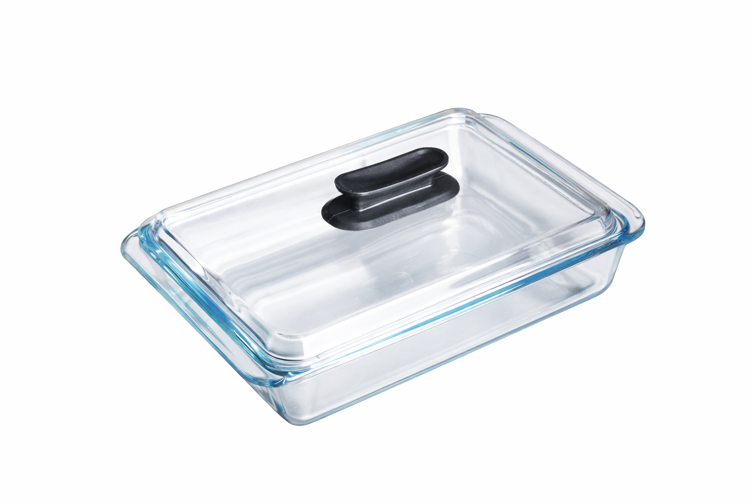 תבנית מלבנית מזכוכית עם מכסה 2.3 ליטר