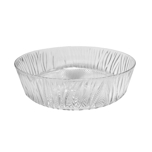 קערת אקריליק עגולה מפוספס בינוני - שקוף 