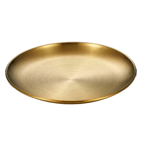 מגש נירוסטה עגול 34 ס"מ - זהב