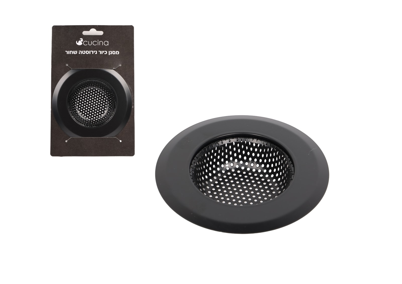 מסננת כיור נירוסטה -שחור