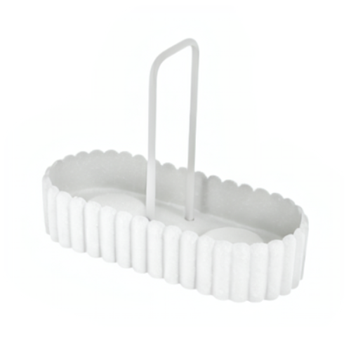 מחזיק כוסות דגם הרמס - לבן