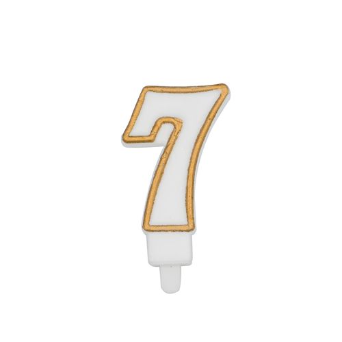 נר יום הולדת מספר 7 + מסגרת - זהב