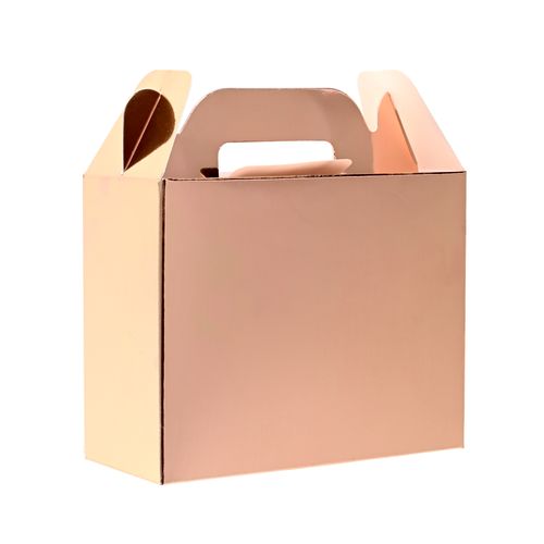 קופסת מזוודה למשלוח מנות - רוז מטאלי