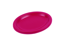 מגש פלסטיק אובלי color ארוז 10 יח' - ורוד פוקסיה