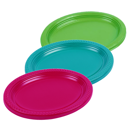 מגש פלסטיק אובלי קשתות 25 יח' - צבע משתנה