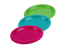 2 חב' מגש פלסטיק אובלי קשתות 25 יח' - צבע משתנה