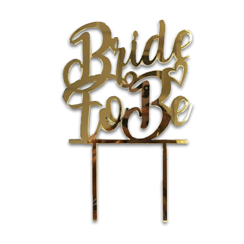 טופר אקרילי לעוגה bride to be - זהב