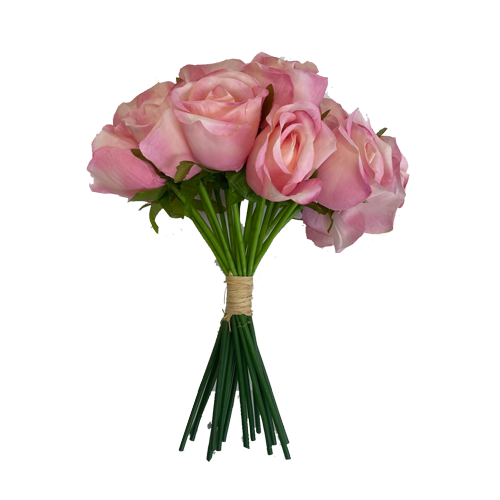 בוקט שושנים מפלסטיק 30 ס"מ - ורוד