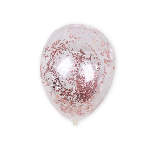 בלון שקוף מילוי פתיתי קונפטי - ורוד
