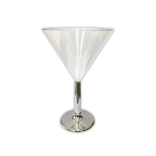 כוס מרטיני מפלסטיק - רגל כסף