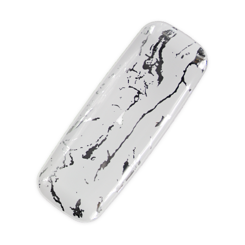 מגש שף פלסטיק גרניט - לבן כסף