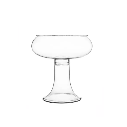 קערה על רגל מפלסטיק 18 ס"מ  - שקוף