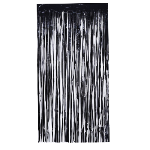 וילון פרנזים מטאלי - שחור