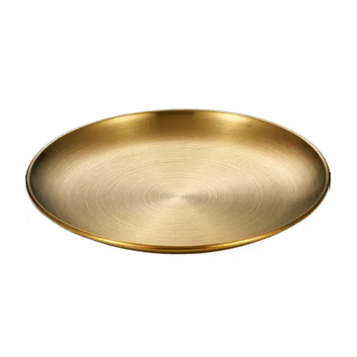 מגש נירוסטה עגול 26 ס"מ - זהב