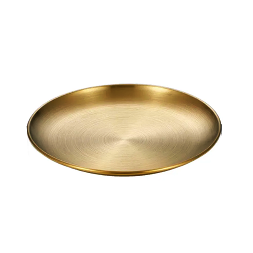 מגש נירוסטה עגול 23 ס"מ - זהב