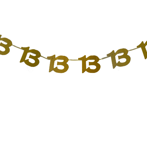 שרשרת 13 לבר מצווה - זהב גליטר