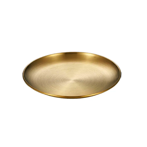 מגש נירוסטה עגול 20 ס"מ - זהב