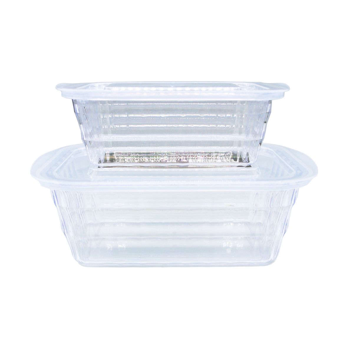 זוג קופסאות אחסון אקרילי איכותיות - גדול 