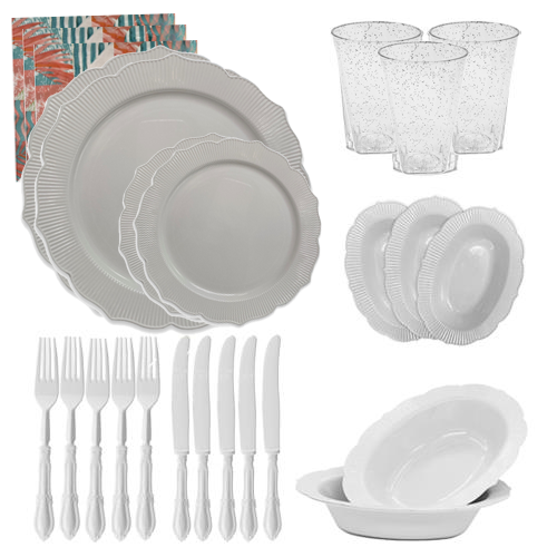 חבילת אירוח כלנית ל16 סועדים - לבן