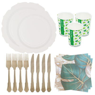 חבילת אירוח קנה סוכר פרח מתכלה 20 סועדים 