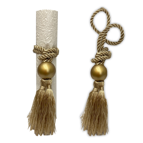 חבק גדיל פרנזים - זהב חרוז זהב