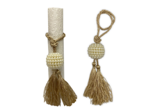 חבק גדיל פרנזים - זהב חרוז פנינה