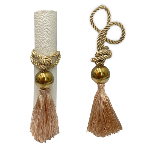 חבק גדיל פרנזים - ורוד חרוז זהב