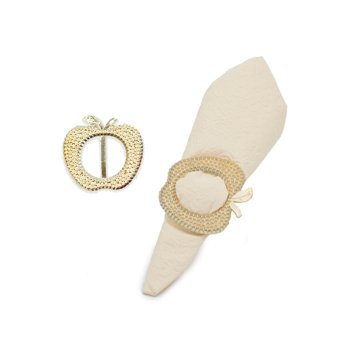 חבק אבזם למפית תפוח לראש השנה 24 יח' - זהב