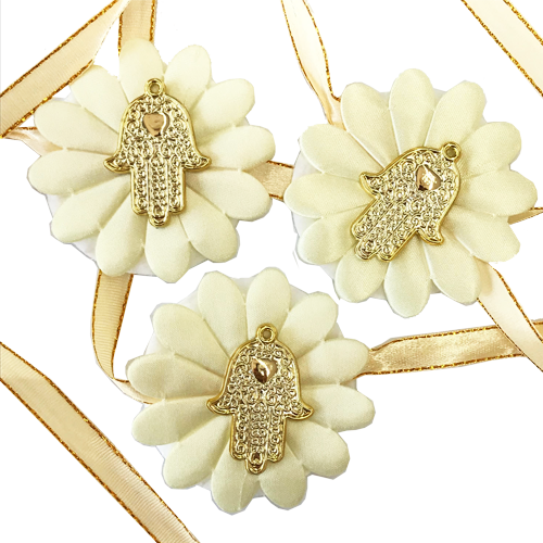 כרית חינה חמסה עם סרט קשירה 10 יח' - זהב