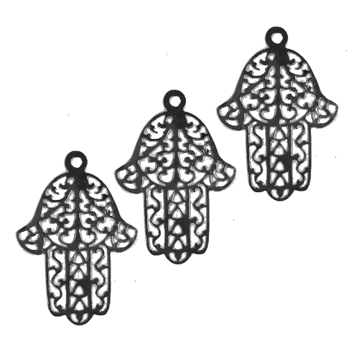 חמסה מתכת דקה מטאלי 12 יח' - כסף