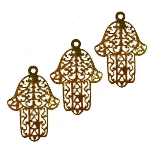 חמסה מתכת דקה מטאלי 12 יח' - זהב