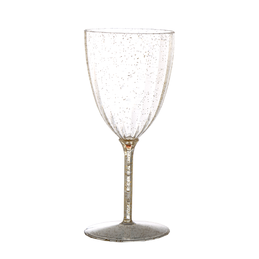 כוס יין פסים מהודרת 6 יח' - ניצוצות זהב