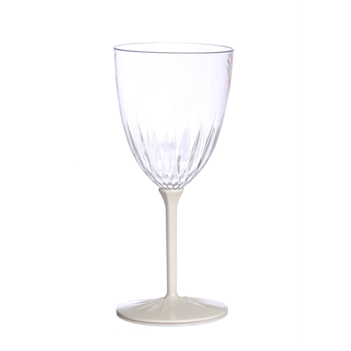 כוס יין מהודרת מפלסטיק 6 יח' - קרם