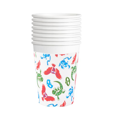 כוסות נייר יום הולדת כוח פיג'יי -  לבן