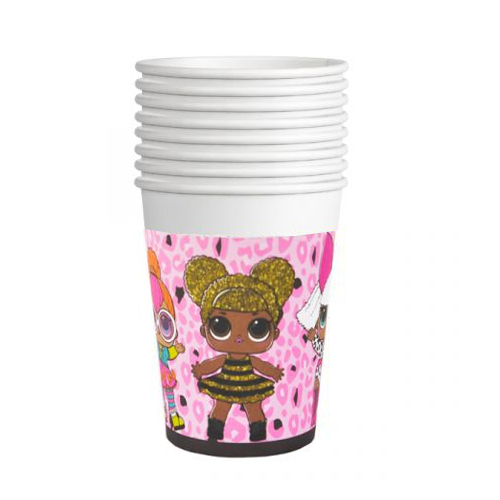 כוסות נייר יום הולדת ממותגות - LOL לול שחור