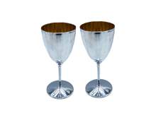 זוג גביעי יין לקידוש מפלסטיק- כסף פנים זהב