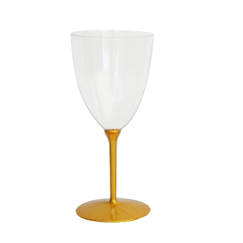 כוס יין מהודרת מפלסטיק 6 יח' - זהב