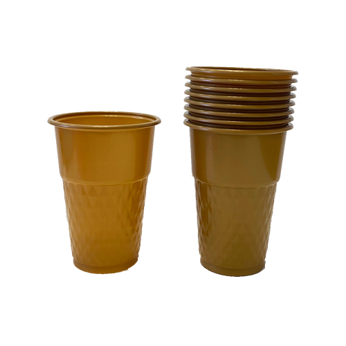 כוס פלסטיק ברקת 50 יח' - זהב