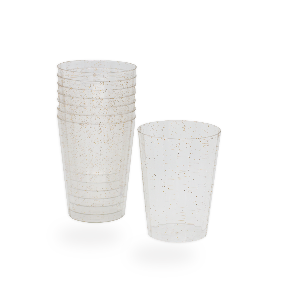 כוס קריסטל פסים 16 יח' - ניצוצות זהב