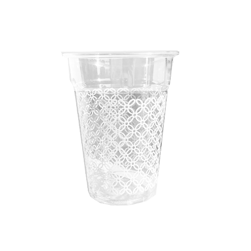 כוס פלסטיק קריסטל פסיפס 25 יח' - לבן