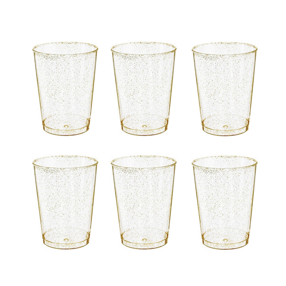 כוס מיני לקינוח ניצוצות זהב 12 יח' 