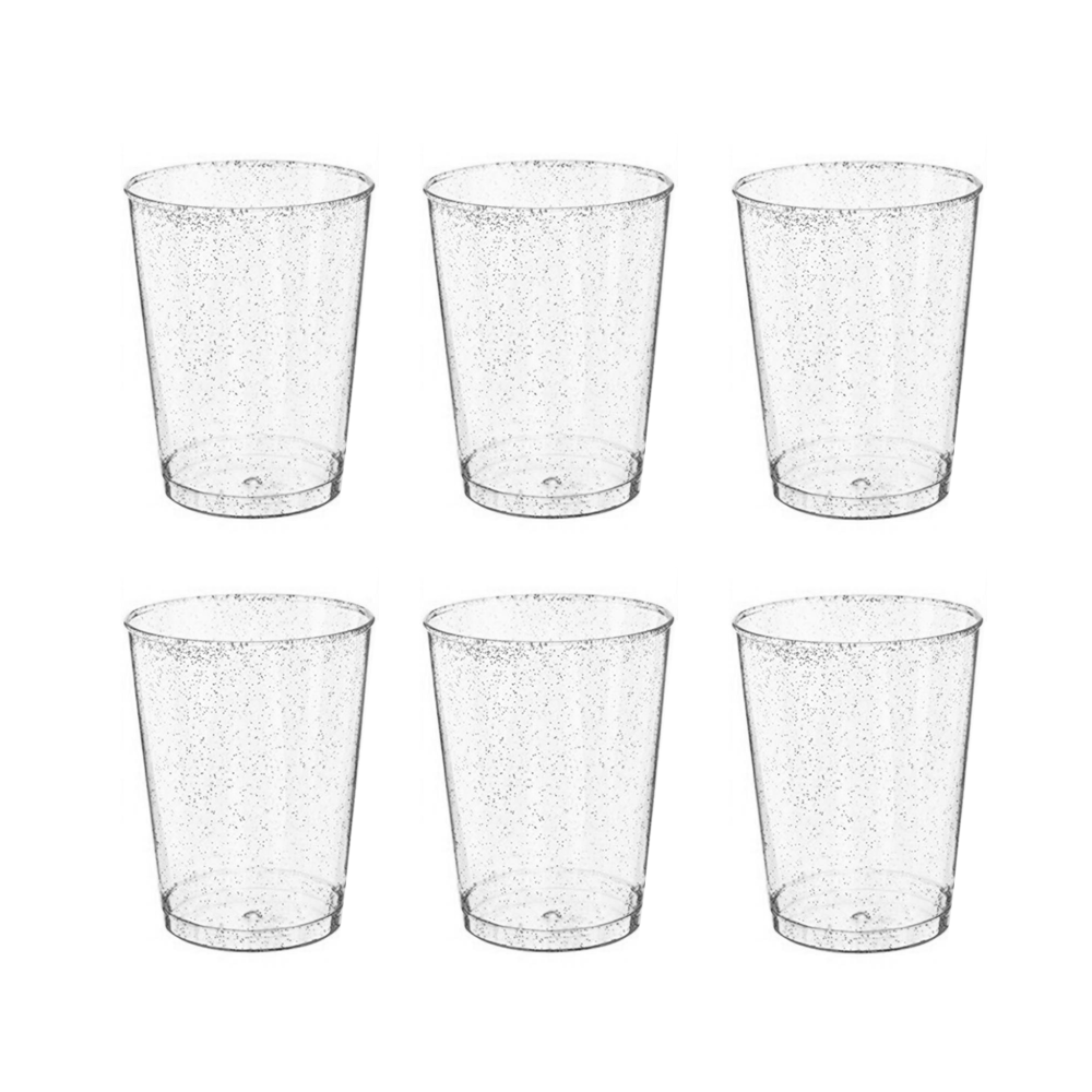 כוס מיני לקינוח ניצוצות כסף 12 יח' 