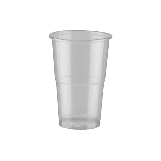 כוס פלסטיק לבירה 50 יח' קריסטל 330CC - שקוף