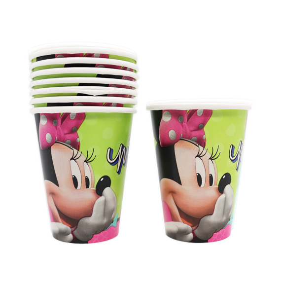 כוסות נייר יום הולדת דיסני - מיני מאוס מרובע
