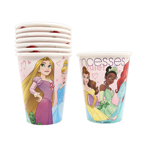 כוסות נייר יום הולדת ממותגות - נסיכות