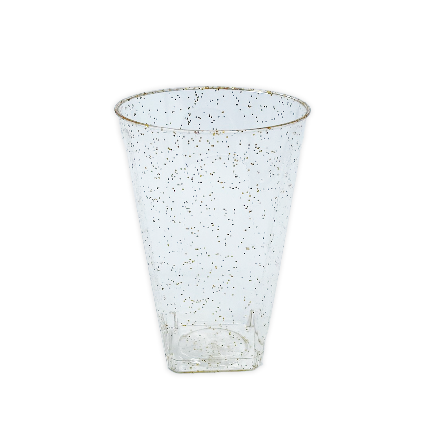 כוס קריסטל מרובע 16 יח' - ניצוצות זהב