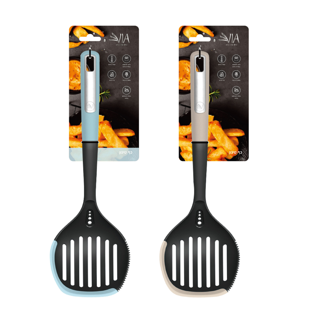 כף טיגון סיליקון דגם אלפרדו - מוקה/תכלת